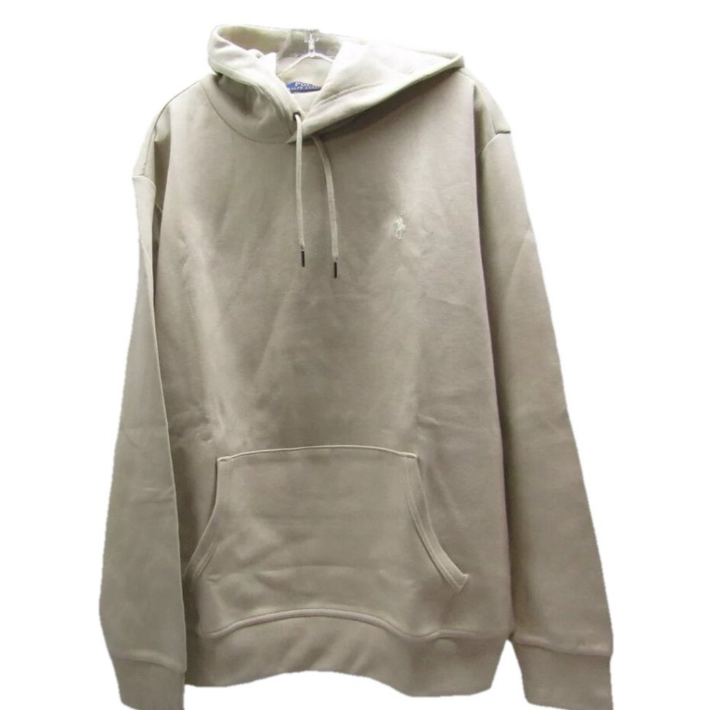 New Ralph Lauren Mens Ombre Cotton Blend Smooth Hoodie Beige Size Xl
